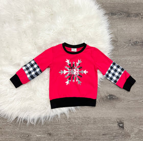 Snow Flake Plaid Top