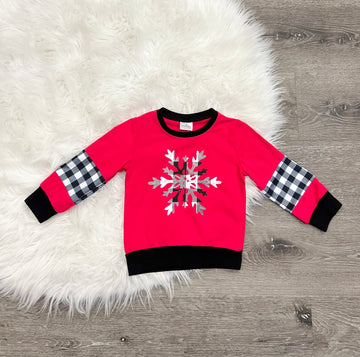 Snow Flake Plaid Top