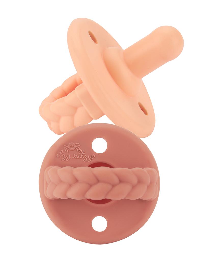 Buy apricot-terracotta-braids Sweetie Soother Pacifier Sets (2-pack)