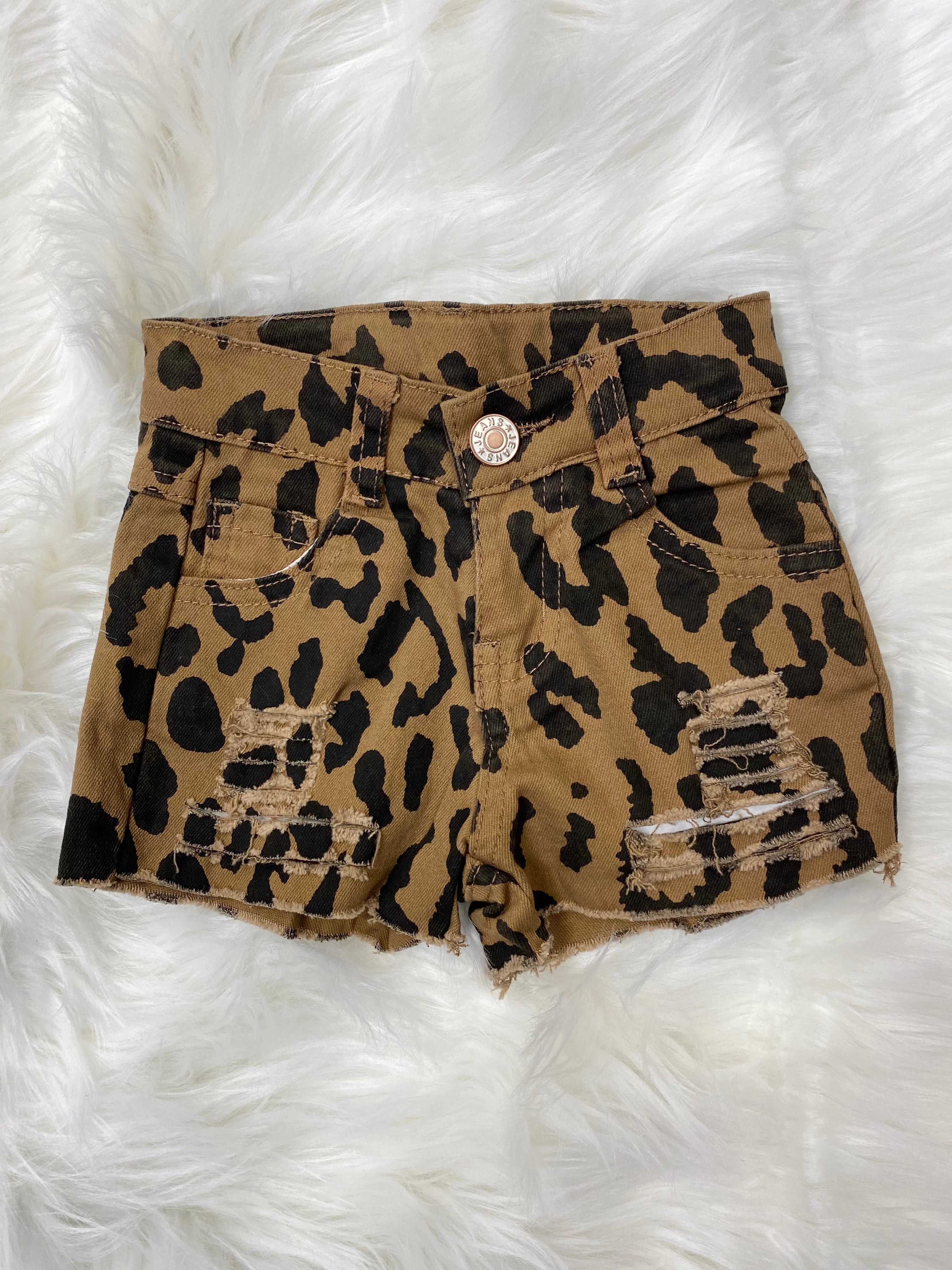 Buy leopard-denim Distressed Stretch Denim