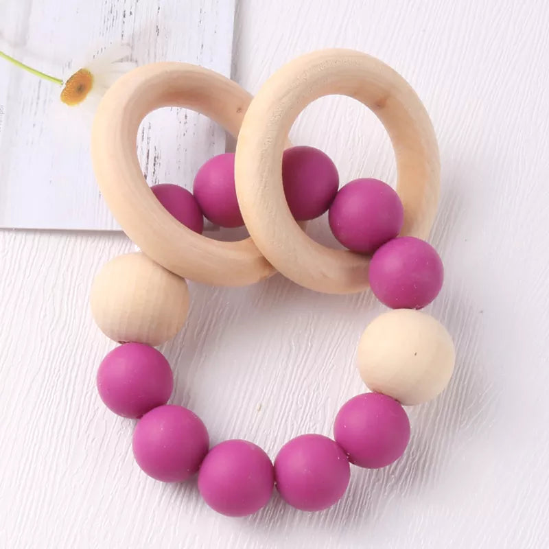 Buy burgundy Wooden Rattle Ring