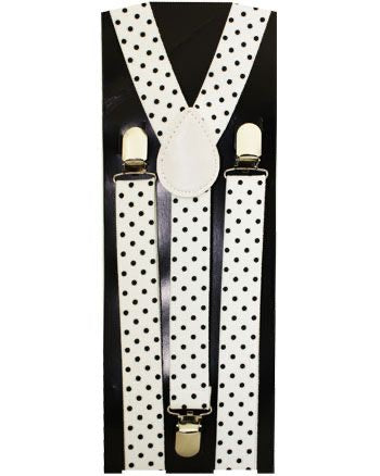 Buy white-w-black-polka-dots Suspenders