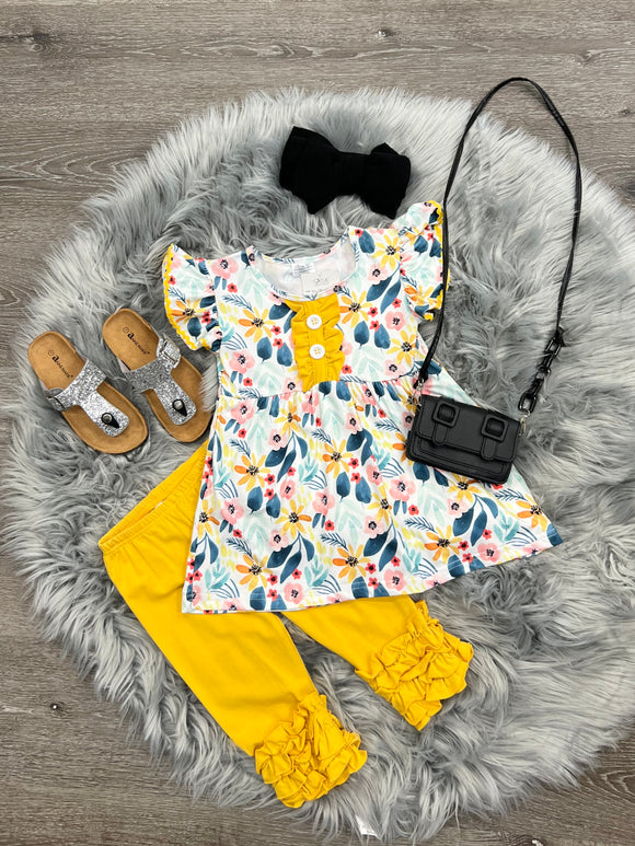 Mustard Floral Set
