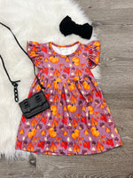 Short Sleeve Pumpkins and Acorns Dress
