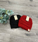 CC Solid Fuzzy Lined Beanie Hat-1