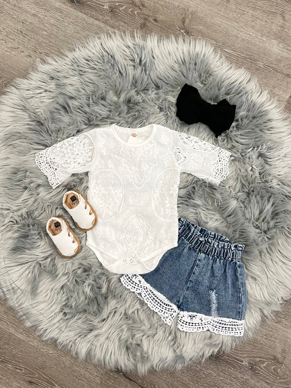 Denim & Lace Set
