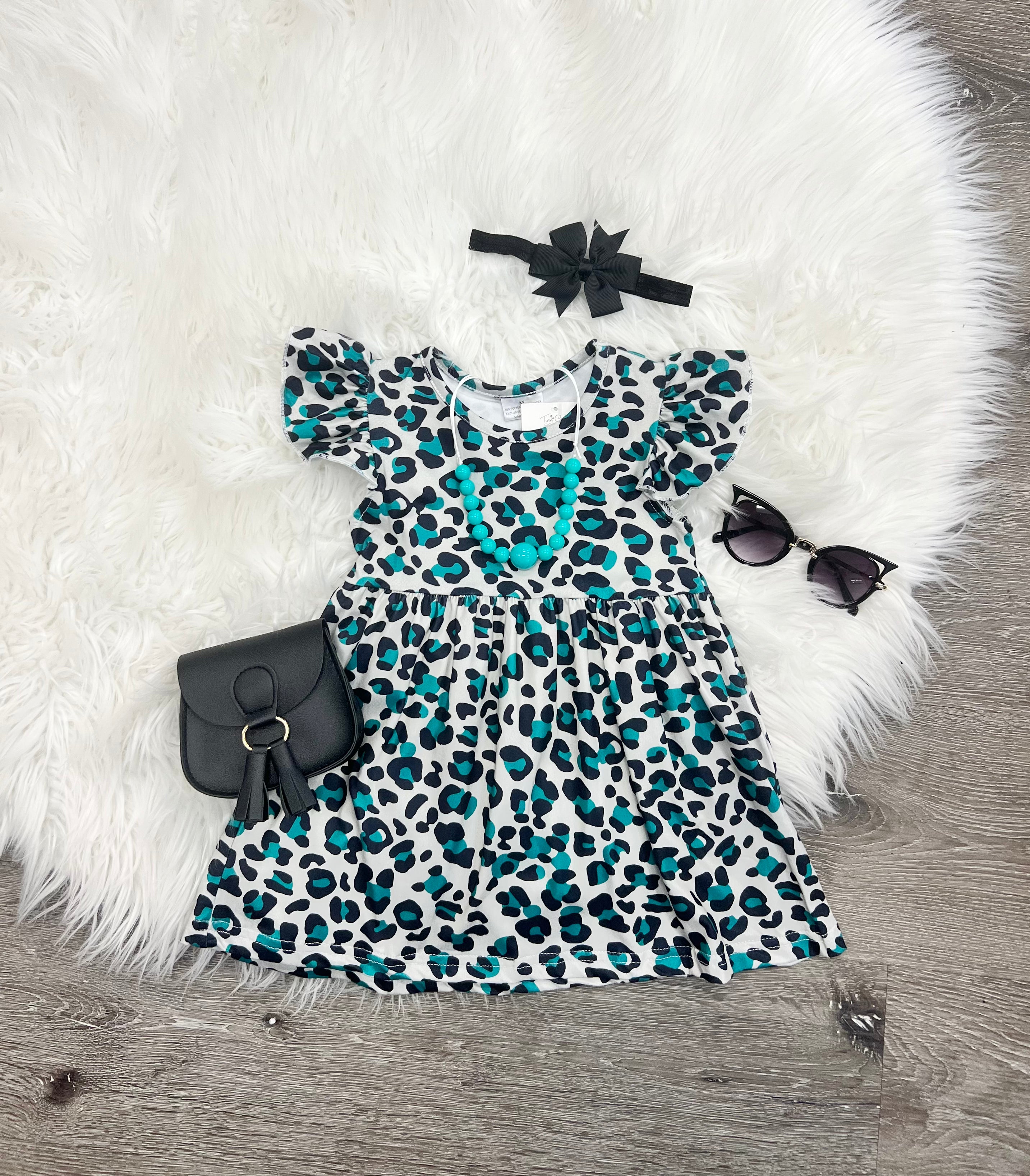 Teal Leopard Dress