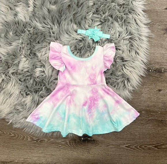 Tie Dye Purple Twirl Dress