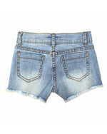 Distressed Denim Shorts Light Blue Wash